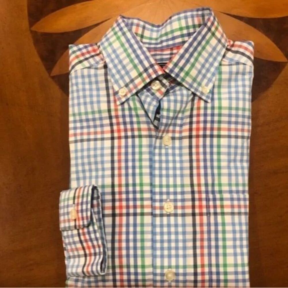 Vineyard Vines XS Green/Red/Blue Plaid Long Sleeve Button Down Murray Shirt